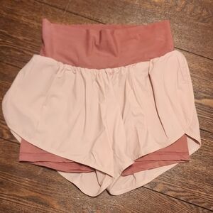 ZYIA Active Terracotta Layered Shorts